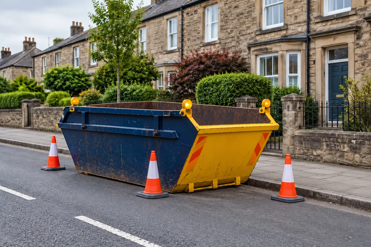 Skip placement on road